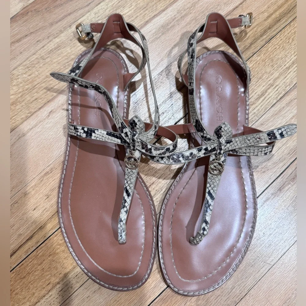 COACH Snake Print Sandals in size 7.5